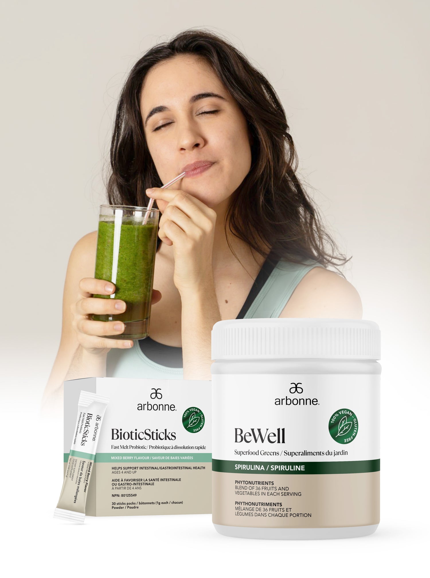 Gut Health - Women Drinking a Green Beverage